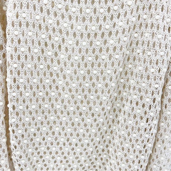 ✅ JONATHAN SIMKHAI Cage Pearl Sweater CREAM FULLY BEADED RETAIL $695 SIZE SMALL - Picture 2 of 7